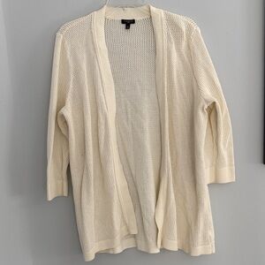Talbots Ivory Open-Front Cardigan